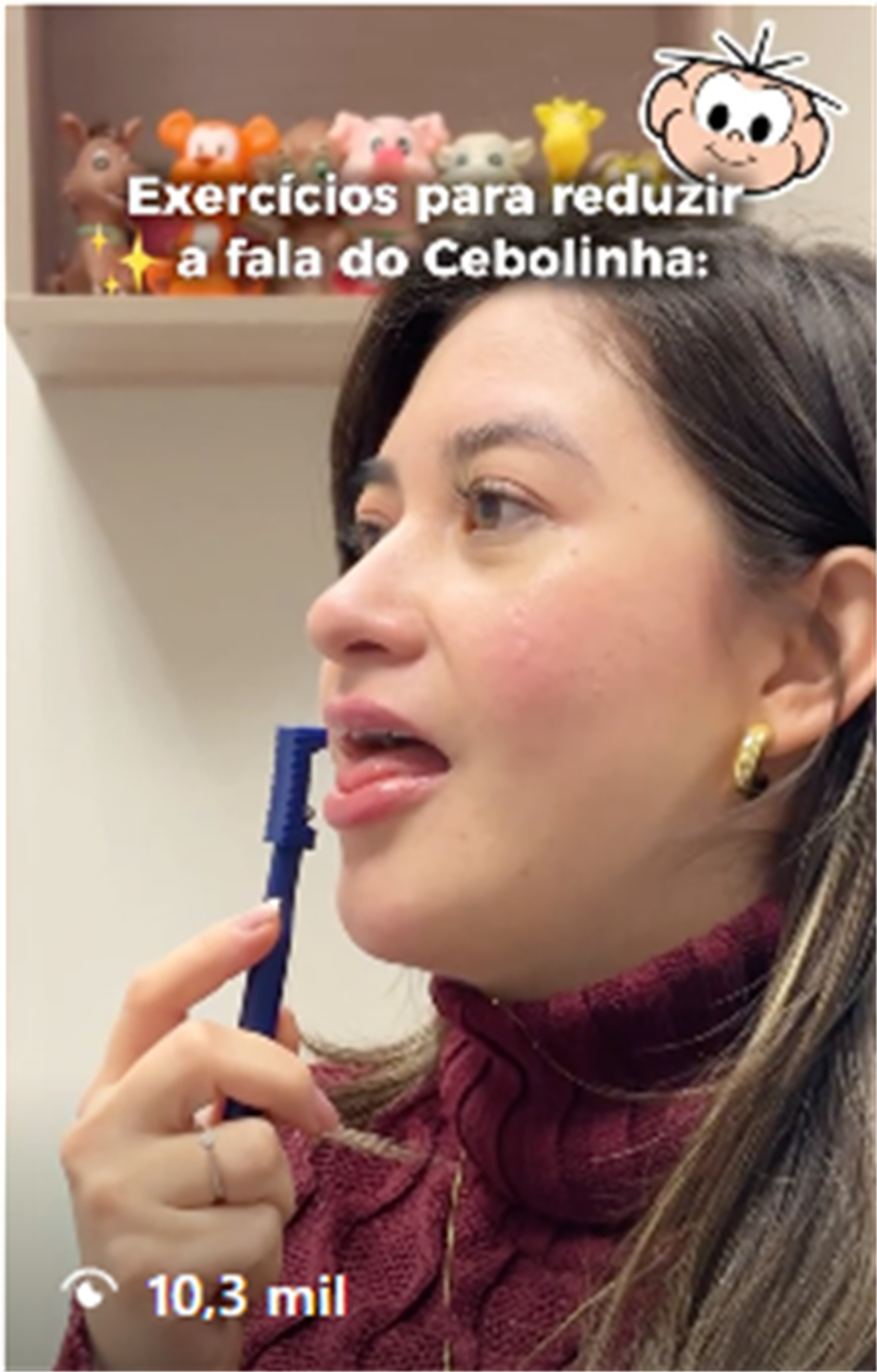 Print de peça publicada de Instituto Supera TEA sobre exercícios para reduzir a troca de fonemas na fala, com 10,3 mil visualizações.